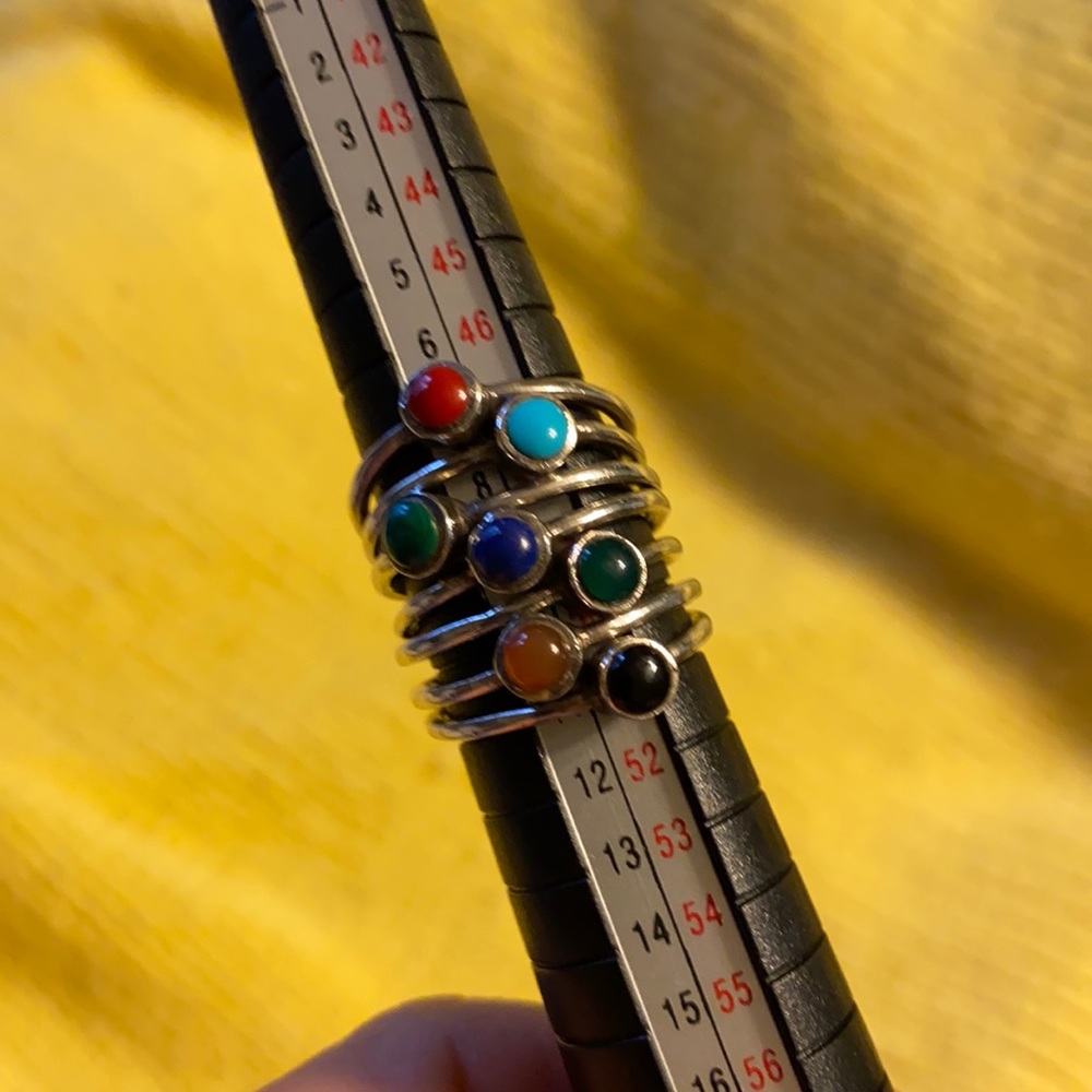 925 Sterling Silver Boho Stacking Ring - image 2